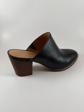 Madewell Black Leather Slip-On Block Heel Mule